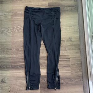 Lululemon Leggings with Gathered Zip Detail